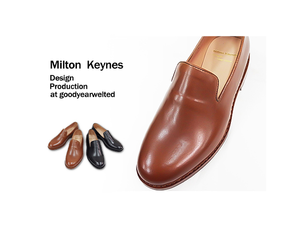 【Milton Keynes(ミルトンキーンズ)】レザースリッポンシューズ rubber sole