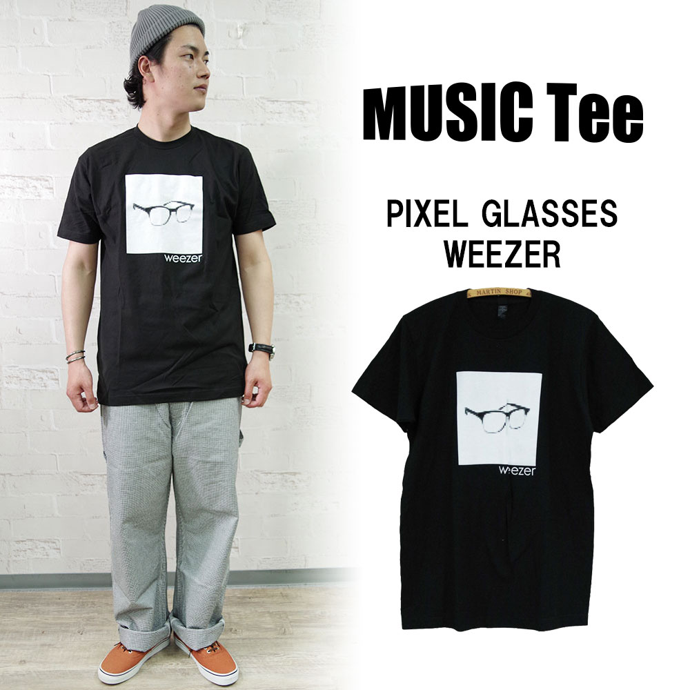 【MUSIC Tee(ミュージックティー)】PIXEL GLASSES-WEEZER ピクセルグラス ウィーザー