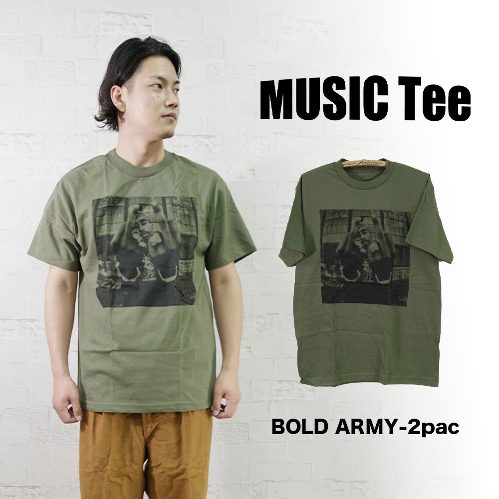 【MUSIC Tee(ミュージックティー)】BOLD ARMY-2pac ツゥーパック
