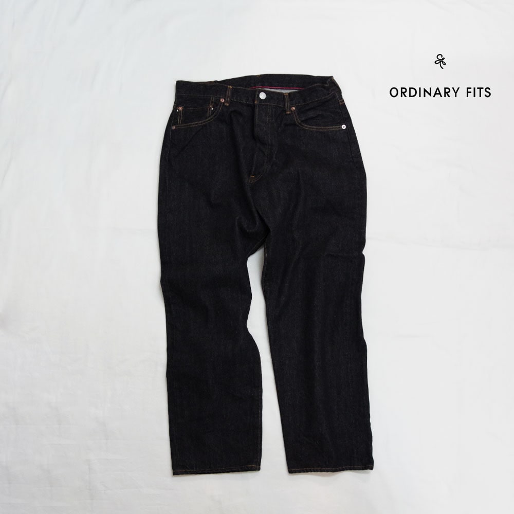 【ORDINARY FITS(オーディナリーフィッツ)】5PKT LOOSE ANKLE BLACK DENIM one wash 5ポケット ルーズアンクル ブラックデニム ワンウォッシュ