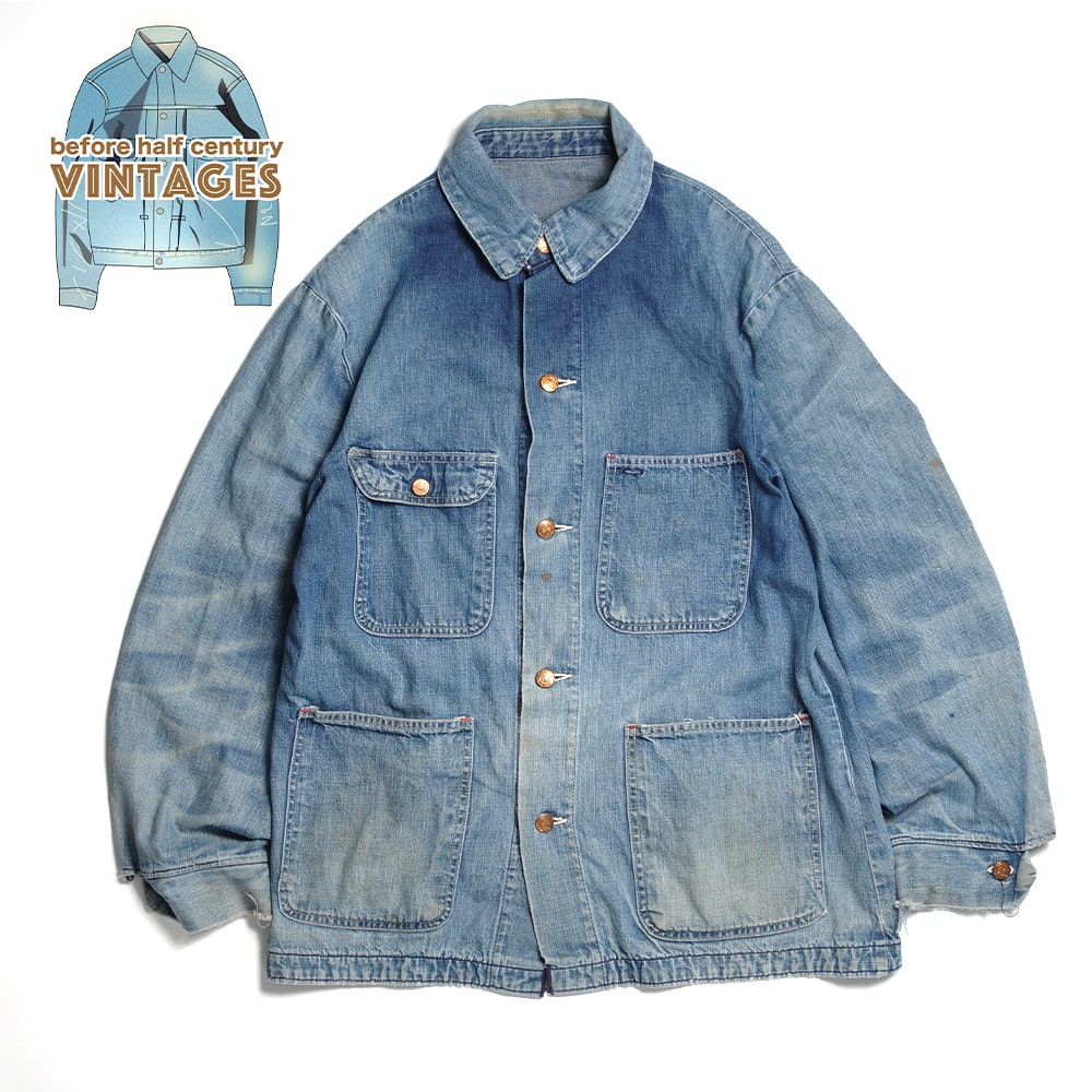 【before half century Vintages(ビフォーハーフセンチュリーヴィンテージ)】60’s VINTAGE DENIM COVERALL  60年代ヴィンテージデ二ムカバーオール