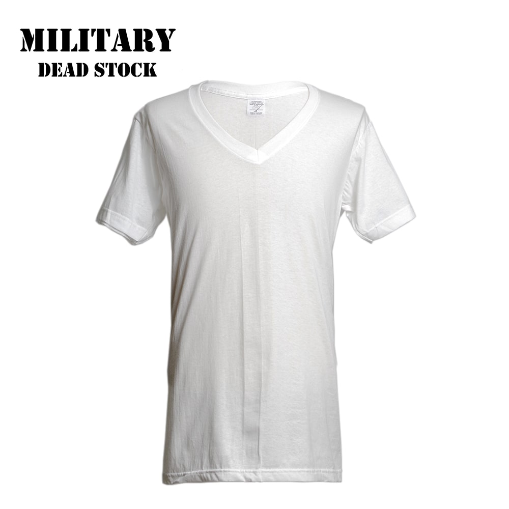 【MILITARY DEADSTOCK(ミリタリーデッドストック)】US MILITARY V-neck UnderT- shirts アメリカ軍 VネックアンダーTeeシャツ 2015年製造 アメリカ製