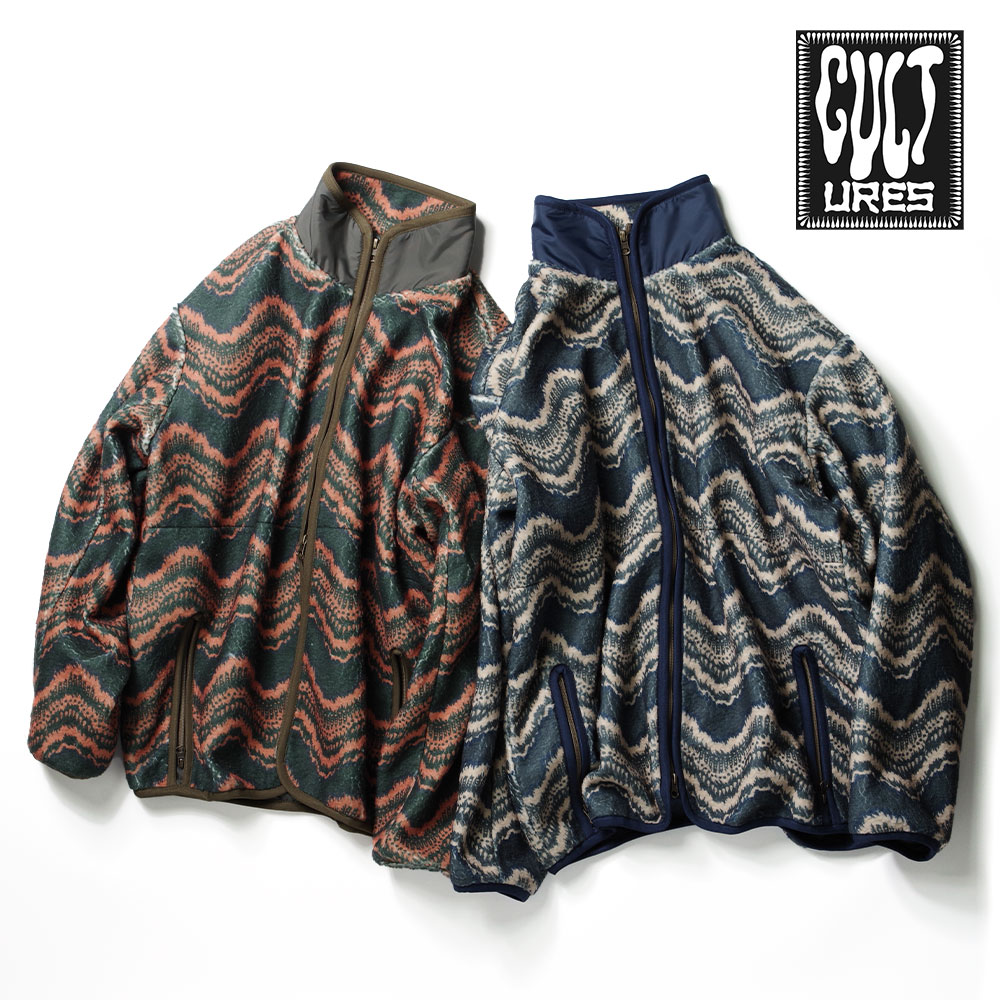 【CULTURES(カルチャーズ)】UNERI Jacket うねり オリジナルパターンプリント フリースジャケット