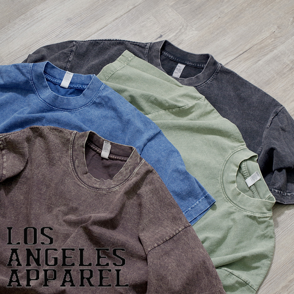 【Los Angeles Apparel(ロサンゼルスアパレル)】Made In USA MINERAL WASH COLORS Tee アメリカ製 ミネラルウォッシュ Teeシャツ