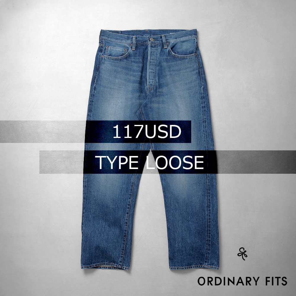 【ORDINARY FITS(オーディナリーフィッツ)】5PKT JEANS 117 TYPE LOOSE USED 5ポケットジーンズ 117 タイプルーズ ユーズド