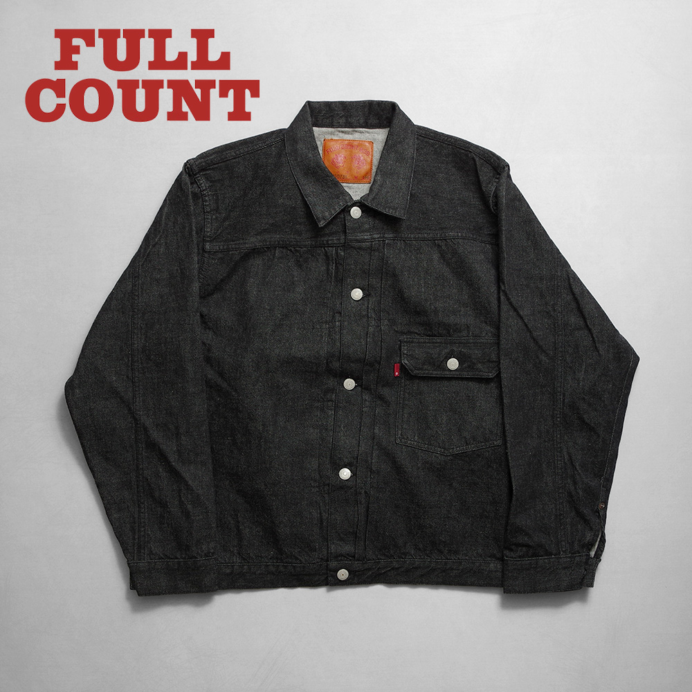 【FULLCOUNT フルカウント】2107BK Type1 Black denim jacket ONE WASH ブラックデニムジャケット 1st ジージャン ワンウォッシュ