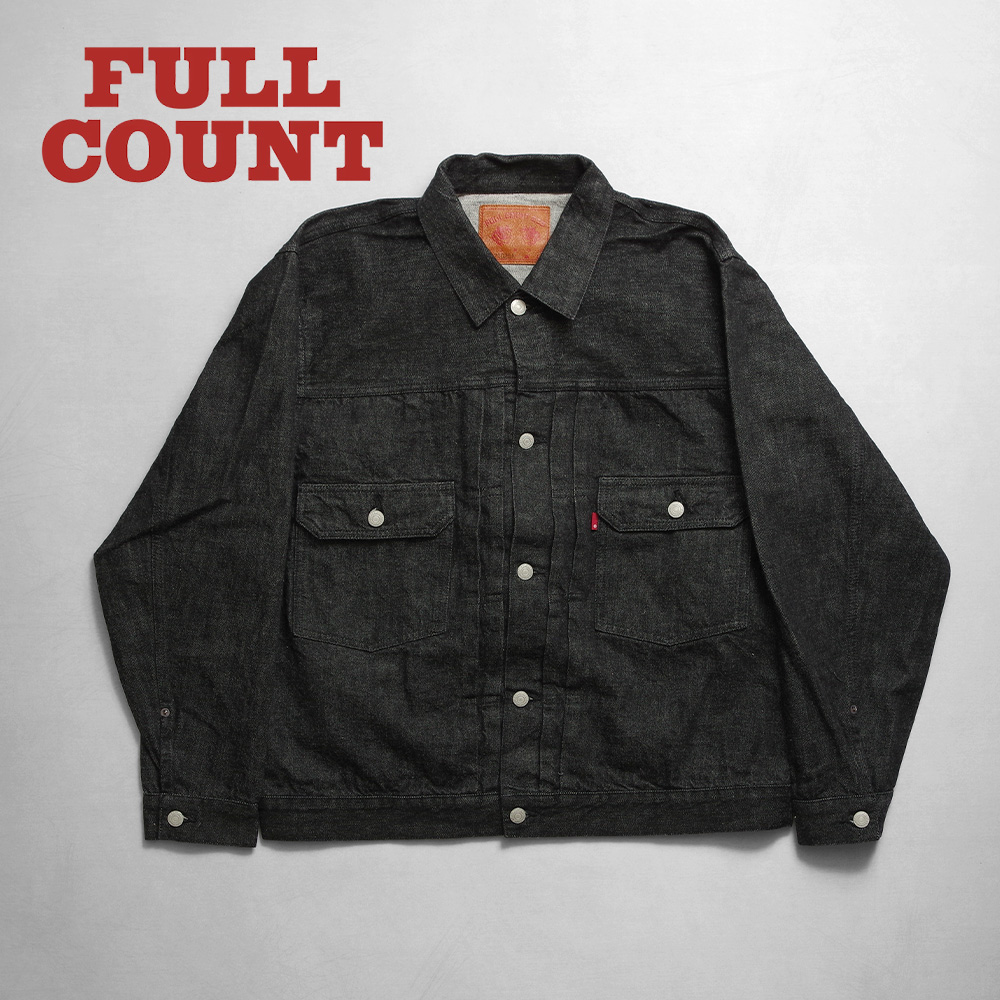 【FULLCOUNT フルカウント】2102BK Type2 Black denim jacket ONE WASH ブラックデニムジャケット 2nd ジージャン ワンウォッシュ