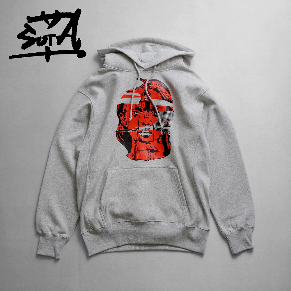 【SOTA-COMICHEAD ソウタコミックヘッド】ART PRINT RW TYPE P/O HOODIE “Light House” アートプリントスウェットパーカ