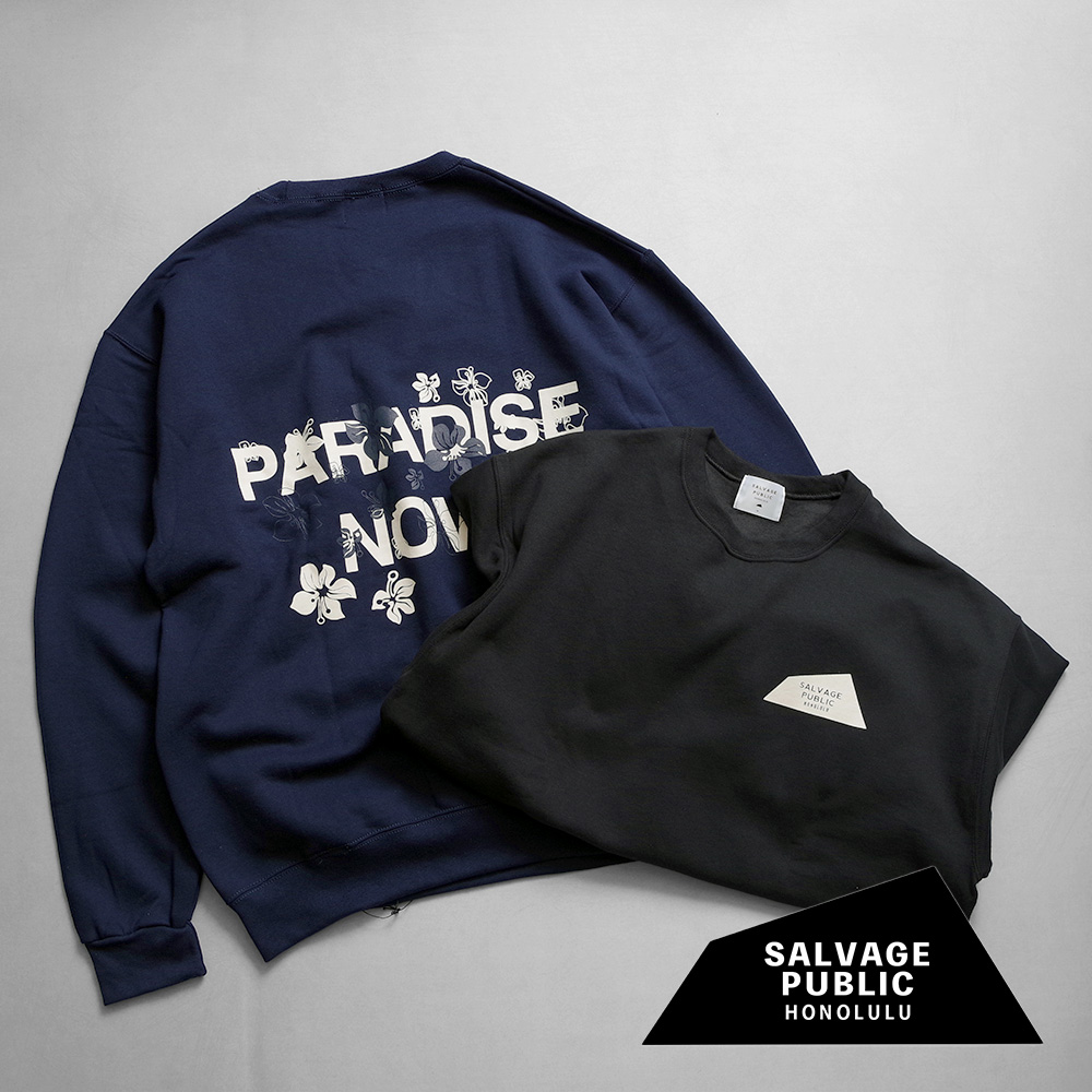 【SALVAGE PUBLIC サルヴェージ・パブリック】Crewneck Sweat (PARADAISE NOW Hibiscus) クルーネックスウェット パラダイスナウ ハイビスカス