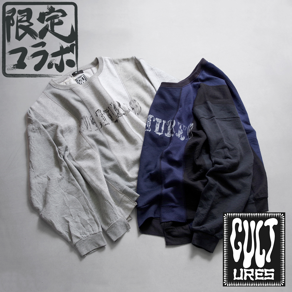 【CULTURES カルチャーズ】inkコラボ SHAKE CULT SWEAT インクコラボ 古着再構築スウェット