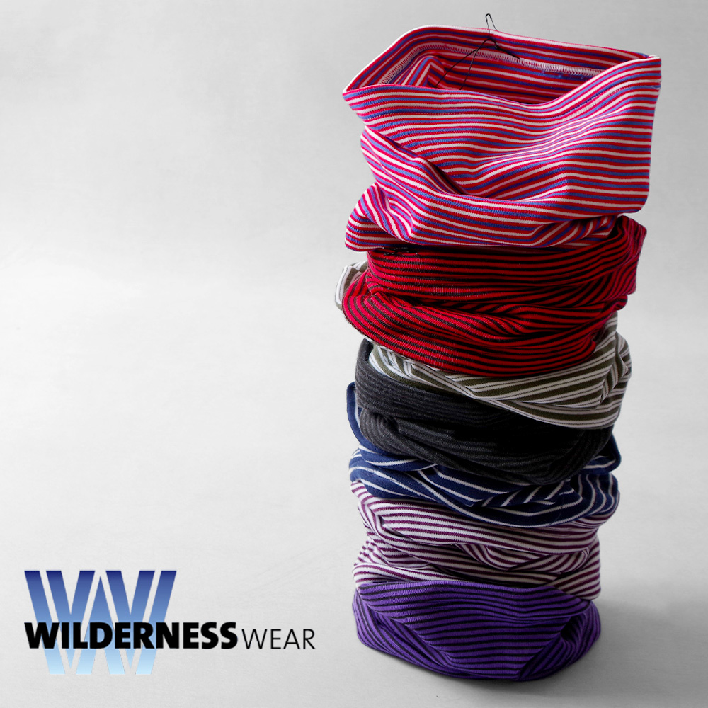 【WILDERNESS WEAR ウィルダーネスウェア】Polypro+190 2 Layer Neck Warmer Stripe ポリプロピレン 2レイヤー ネックウォーマー ストライプ