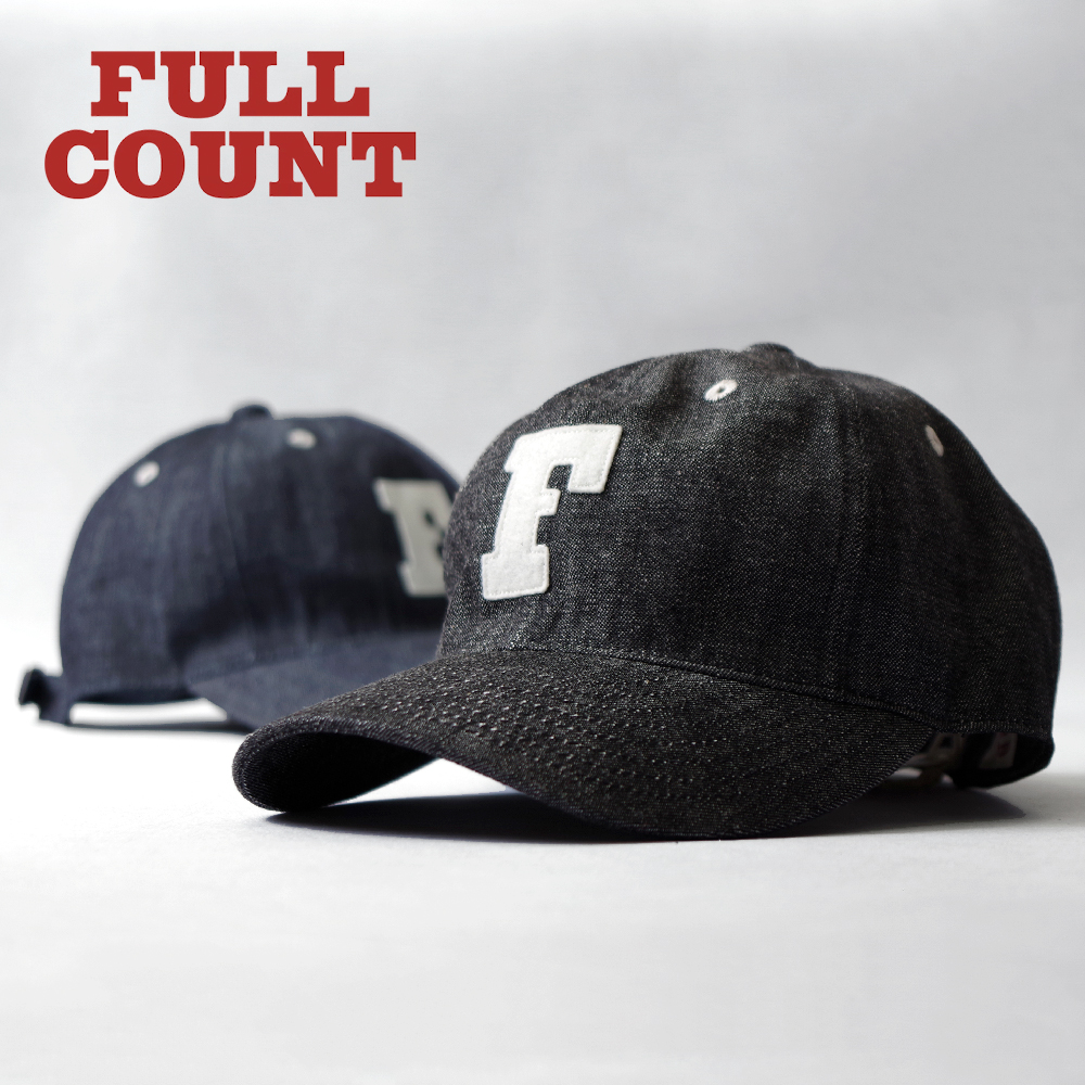 【FULLCOUNT フルカウント】6 Panel Denim Baseball Cap “F” Patch 6枚はぎ デニムベースボールキャップ Fパッチ