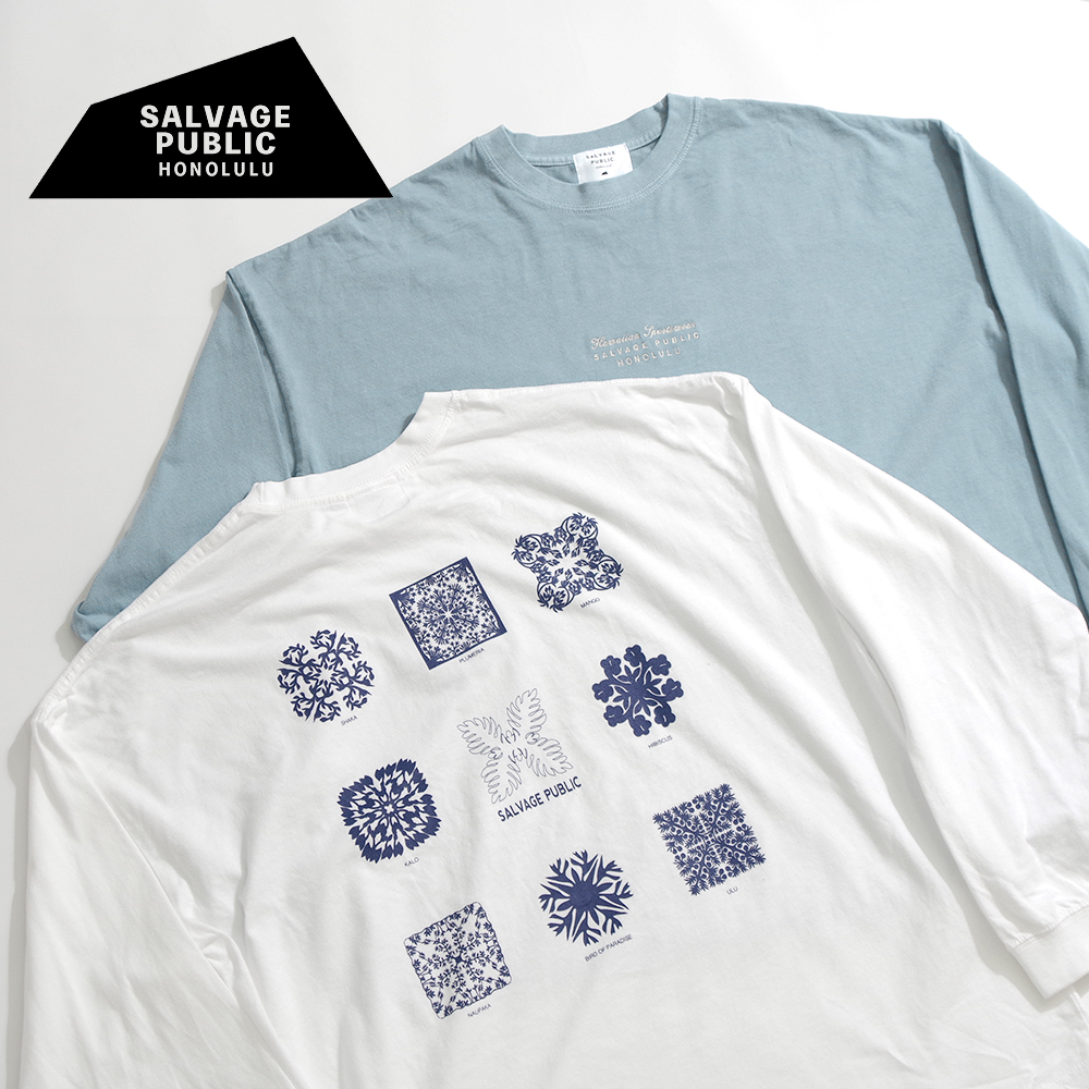 【SALVAGE PUBLIC サルヴェージ・パブリック】Pigment L/S Tee(Hawaiian Quilting) ピグメントロンTee ハワイアンキルティング