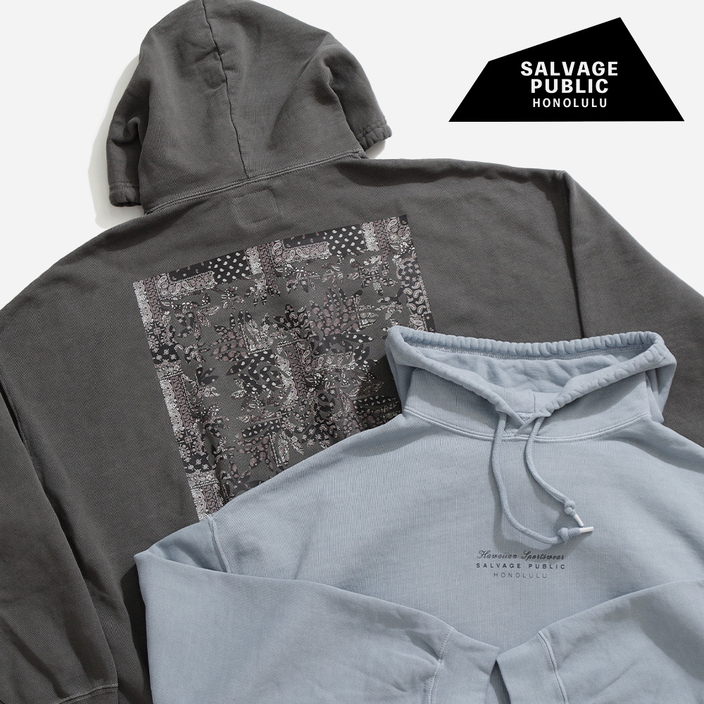 【SALVAGE PUBLIC サルヴェージ・パブリック】Pigment P/O Hoodie(Ti Leaf Paisley) ピグメント プルオーバーフーディ ティ リーフ ペイズリー