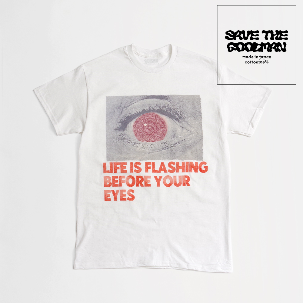 【SAVE THE GOODMAN セイヴザグッドマン】Graphic Art Tee “life is,,,,” グラフィックアートTシャツ ライフイズ,,,,