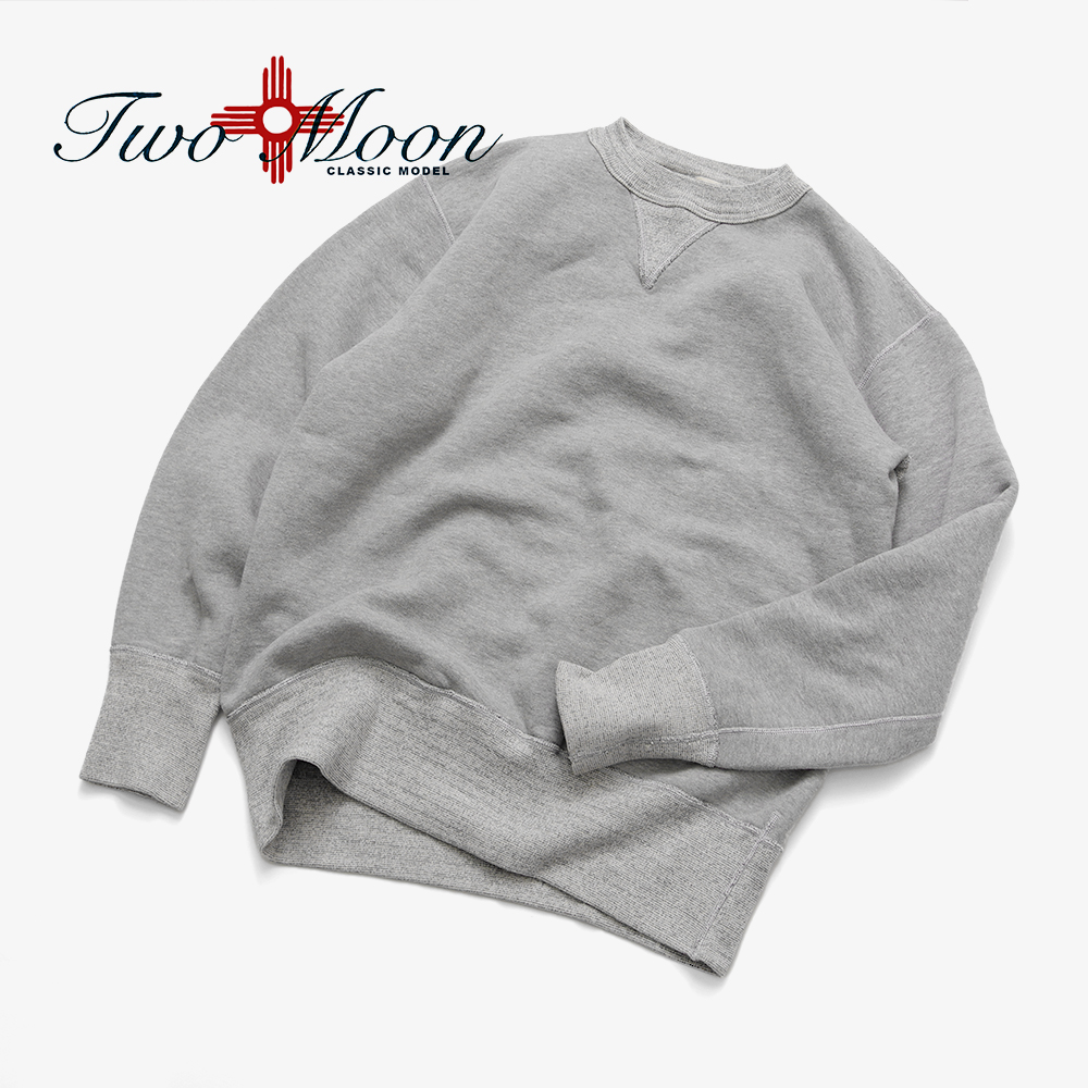 【TWO MOON トゥームーン】92022 LOOPWHEEL FLATSEAMER SWEATSHIRT Double V Gusset 吊り編み フラットシーマー 両Vスウェット