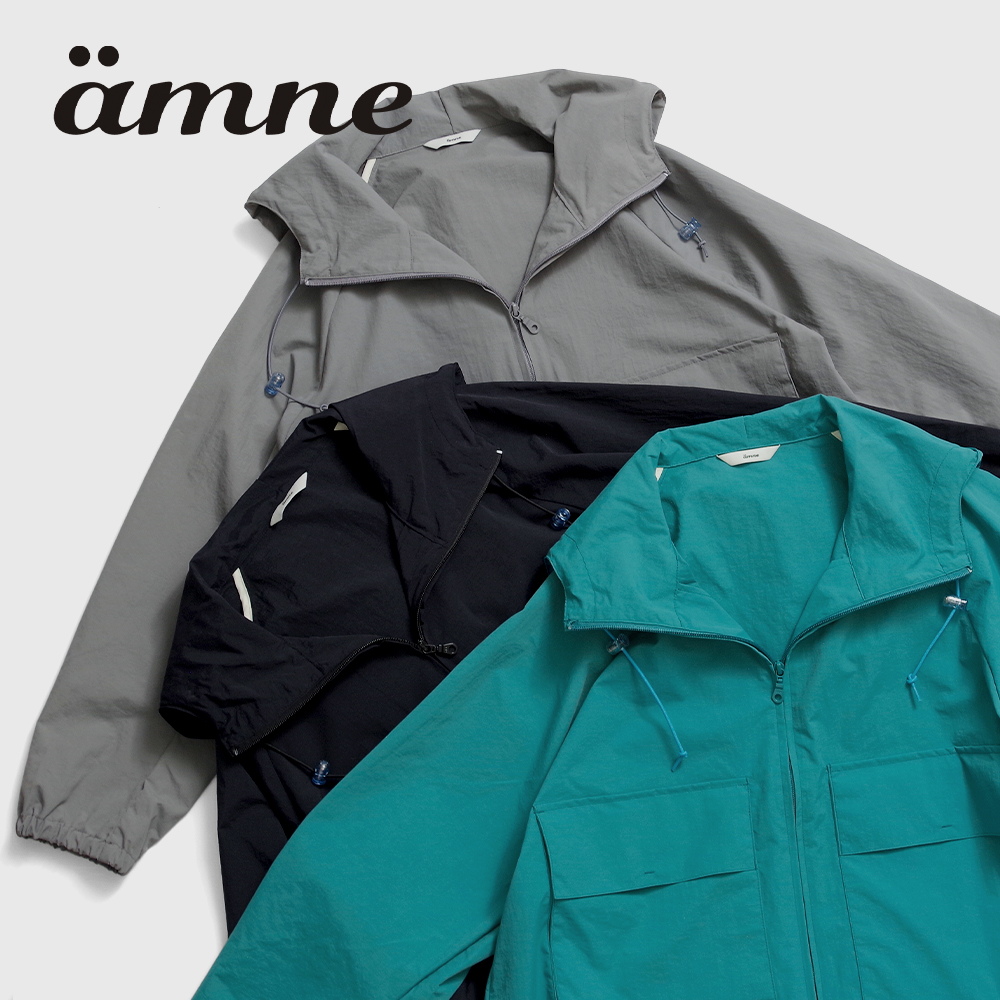 【ämne アンヌ】NYLON useful hoodie ナイロン ユースフルフーディ