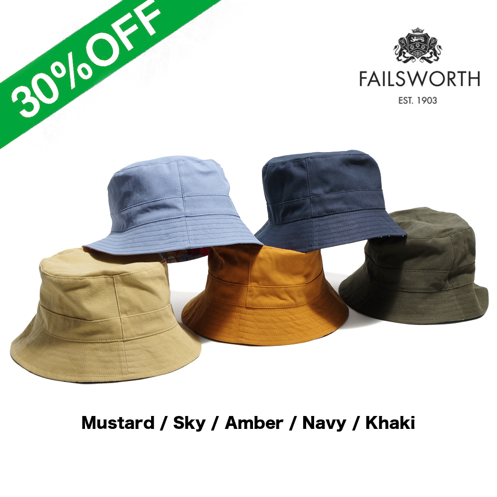 【FAILSWORTH フェイルスワース】REVERSIBLE COTTON BUCKET HAT リバーシブル コットンバケットハット