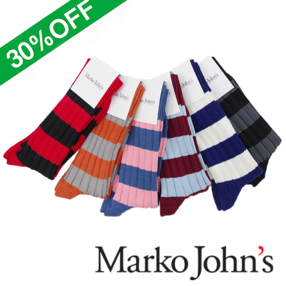 【MARKO JOHNS マルコ ジョンズ】Made In ENGLAND イギリス製 ボーダーソックス
