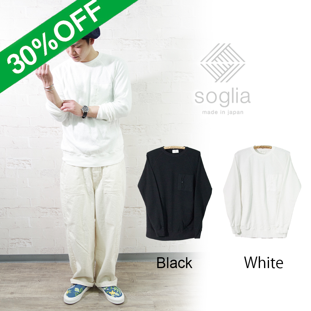 【Soglia ソリア】Cotton Slub Waffle Long Sleeve コットン スラブ ワッフル ロングスリーブ