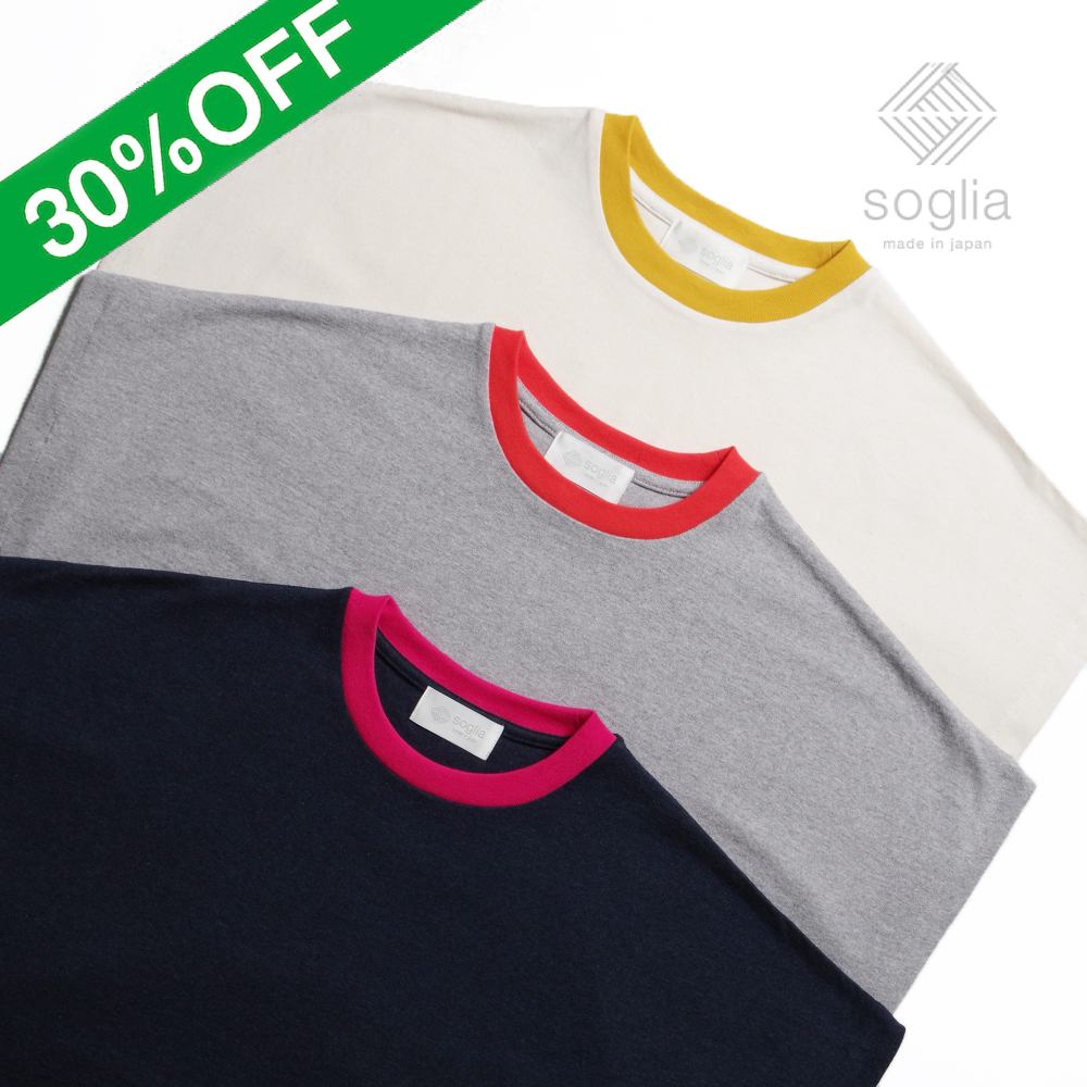 【Soglia ソリア】OPEN END French Sleeve T-shirt オープンエンド フレンチスリーブ
