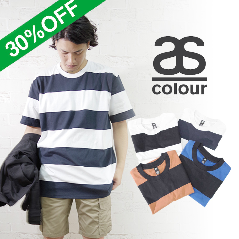 【as colour アズカラー】 WIDE BORDER Tee ワイドボーダーTee