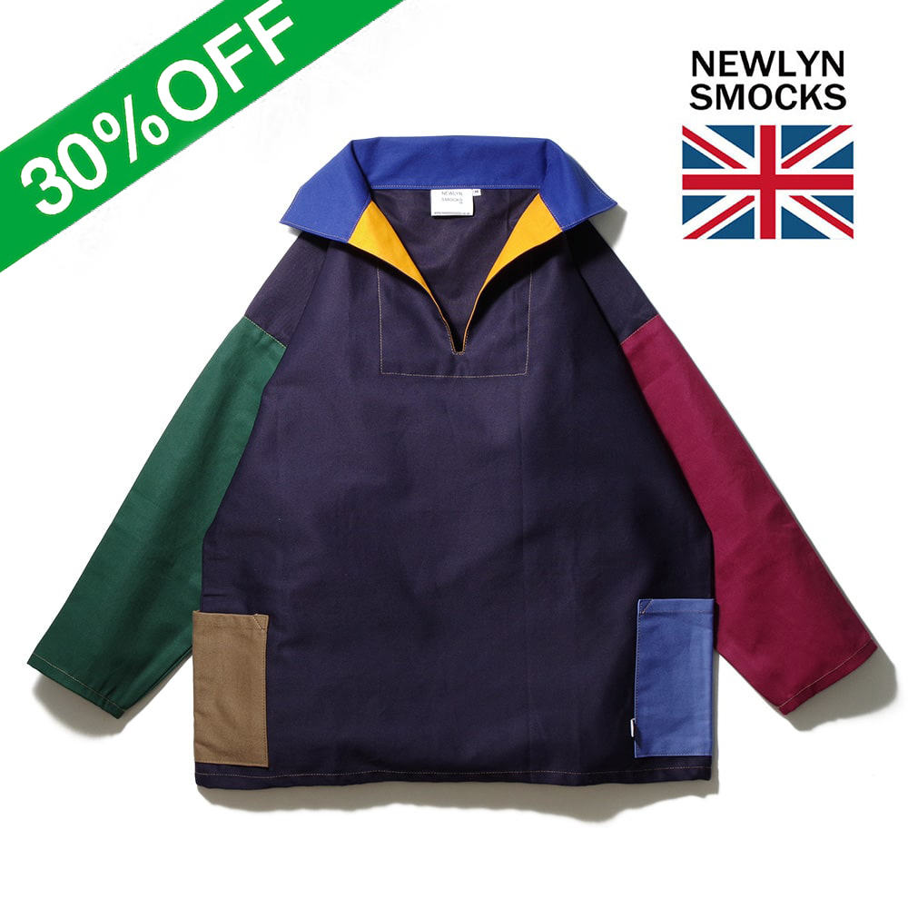 【NEWLYN SMOCKS(ニューリンスモック)】V Neck Smocks Side Pk Multi Color ブイネックスモック サイドポケット マルチカラー