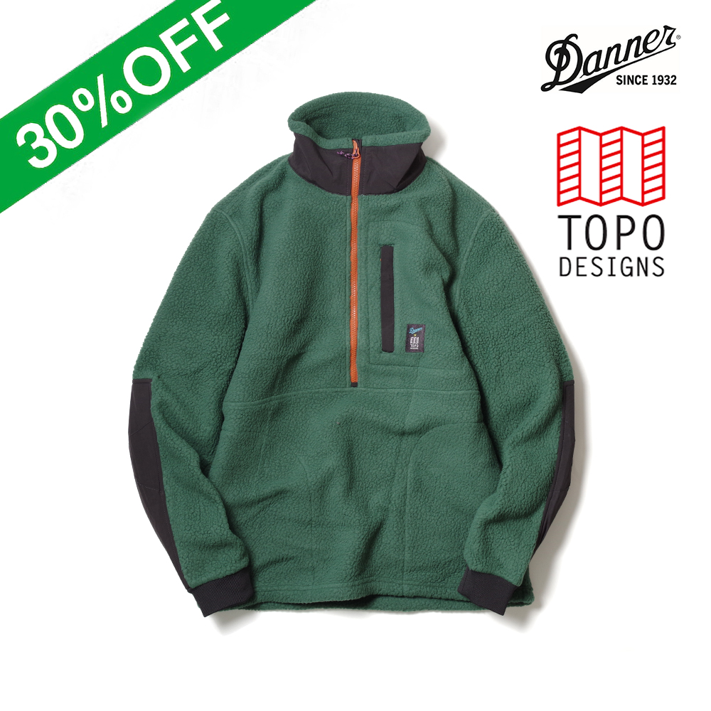 【TOPO DESIGNS トポデザイン】 Danner Mountain Fleece Pullover ダナー コラボレーション限定アイテム マウンテンフリースプルオーバー