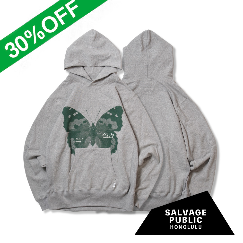 【SALVAGE PUBLIC サルヴェージ・パブリック】Pullover Hoodie(Butterfly) プルオーバーフーディ バタフライ