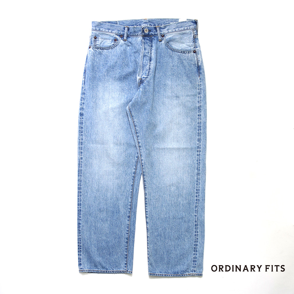 【ORDINARY FITS(オーディナリーフィッツ)】LIMITED MODEL 5PKT 117 TYPE LOOSE BLEACH 限定モデル 5ポケットジーンズ 117 タイプルーズ ユーズド ブリーチ