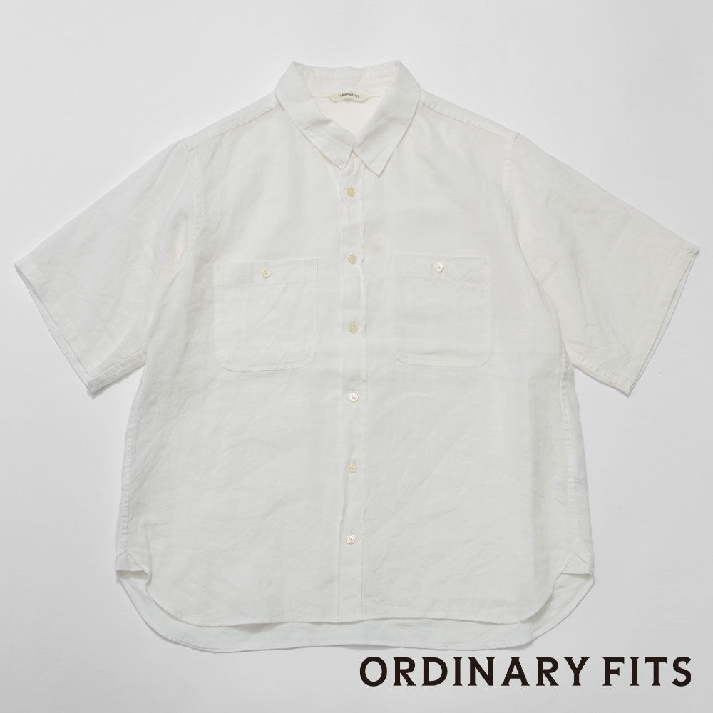 【ORDINARY FITS オーディナリーフィッツ】LINEN S/S WORK SHIRTS リネン 半袖ワークシャツ