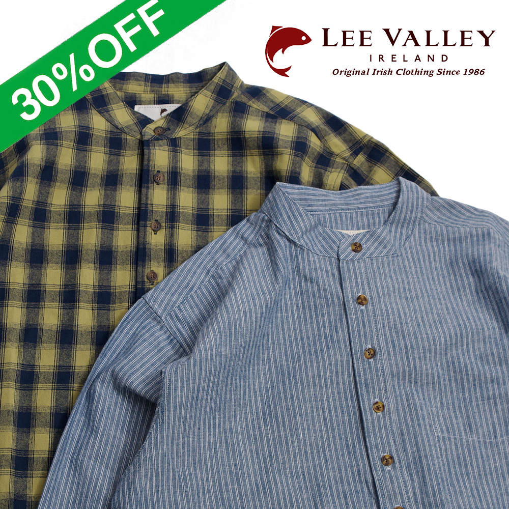 【Lee Valley リー・バレー】Vintage Cotton Grandfather Shirt ヴィンテージコットン グランドファーザーシャツ