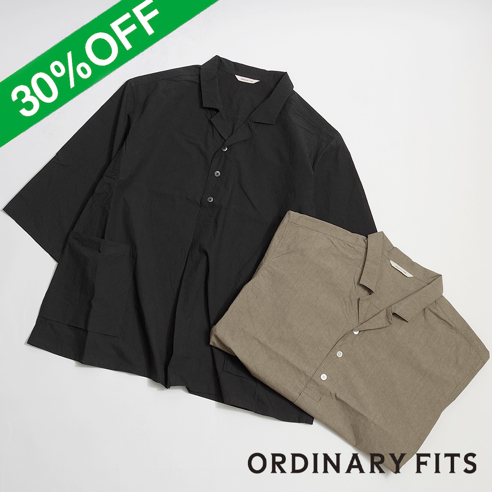 【ORDINARY FITS オーディナリーフィッツ】OPEN COLLAR SHIRTS オープンカラーシャツ