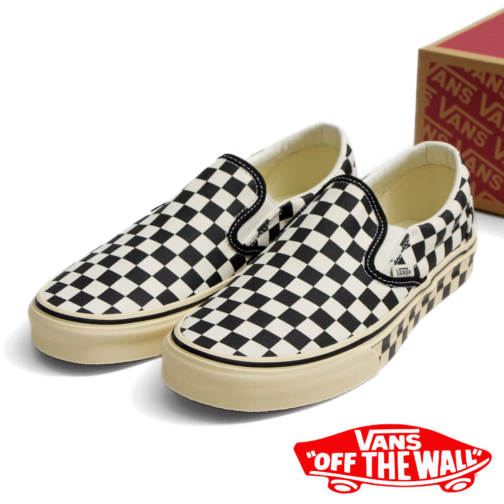 【VANS ヴァンズ】Classic Slip-On CHECKERBOARD BLACK/MARSHMALLOW クラシックスリッポン チェッカーボード ブラック/マシュマロ