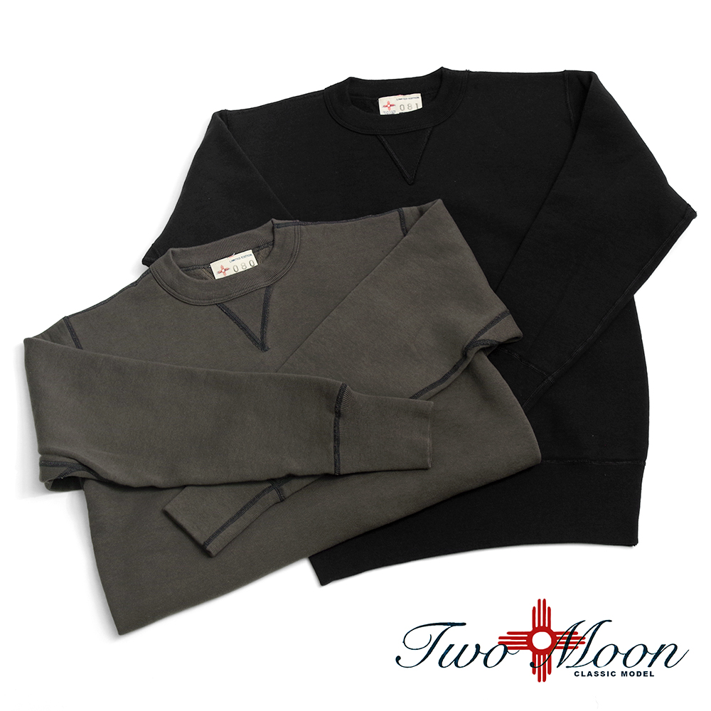 【TWO MOON トゥームーン】92022 26FW-2 SEASON COLOR LOOPWHEEL FLATSEAMER SWEATSHIRT Double V Gusset 26秋冬-2 シーズンカラー 吊り編み フラットシーマー 両Vスウェット