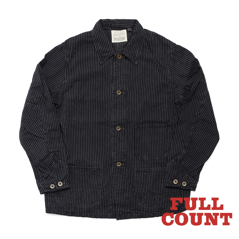 【FULLCOUNT フルカウント】2015-15 Hickoly Stripe Sumi Black Chore Jacket ヒッコリーストライプ スミクロ チョアジャケット