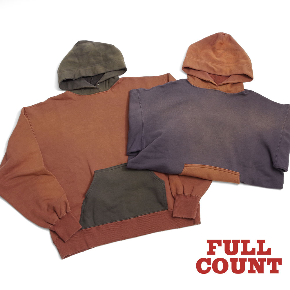 【FULLCOUNT フルカウント】3772 Fading Sweat Hoodie 2tone フェイディングスウェットフーディ 2トーン