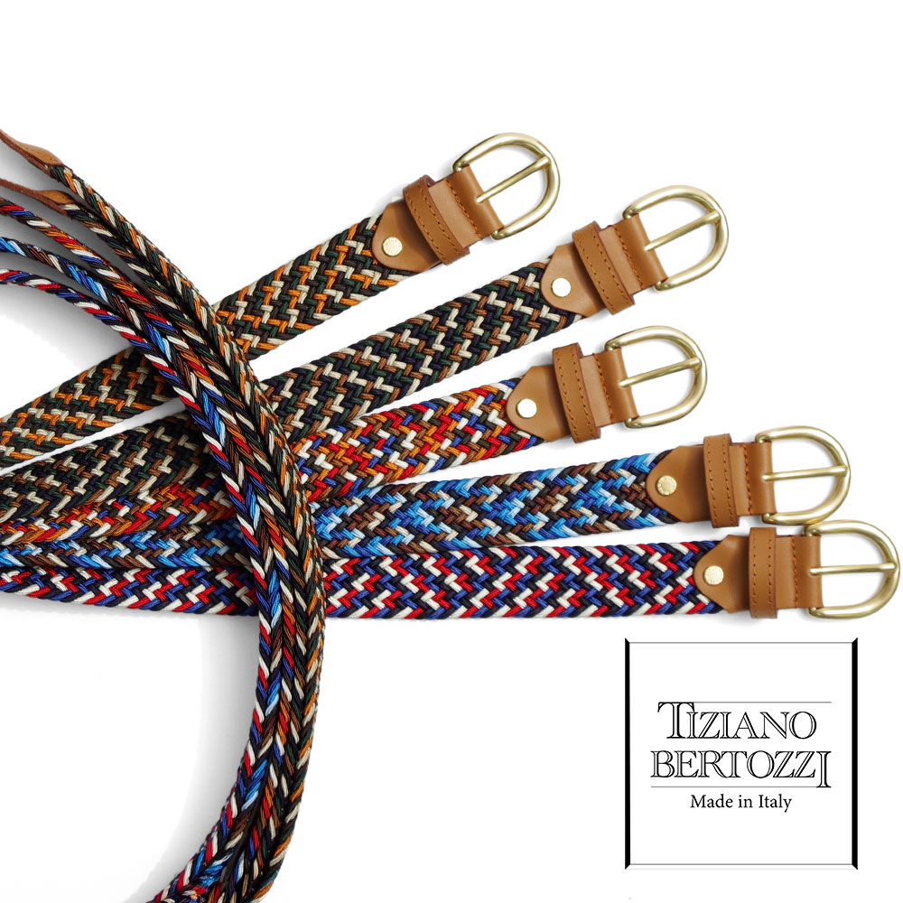 【TIZIANO BERTOZZI ティツィアーノ・ベルトッツィ】Elastic Mesh Belt Made In Italy エラスティックベルト イタリア製
